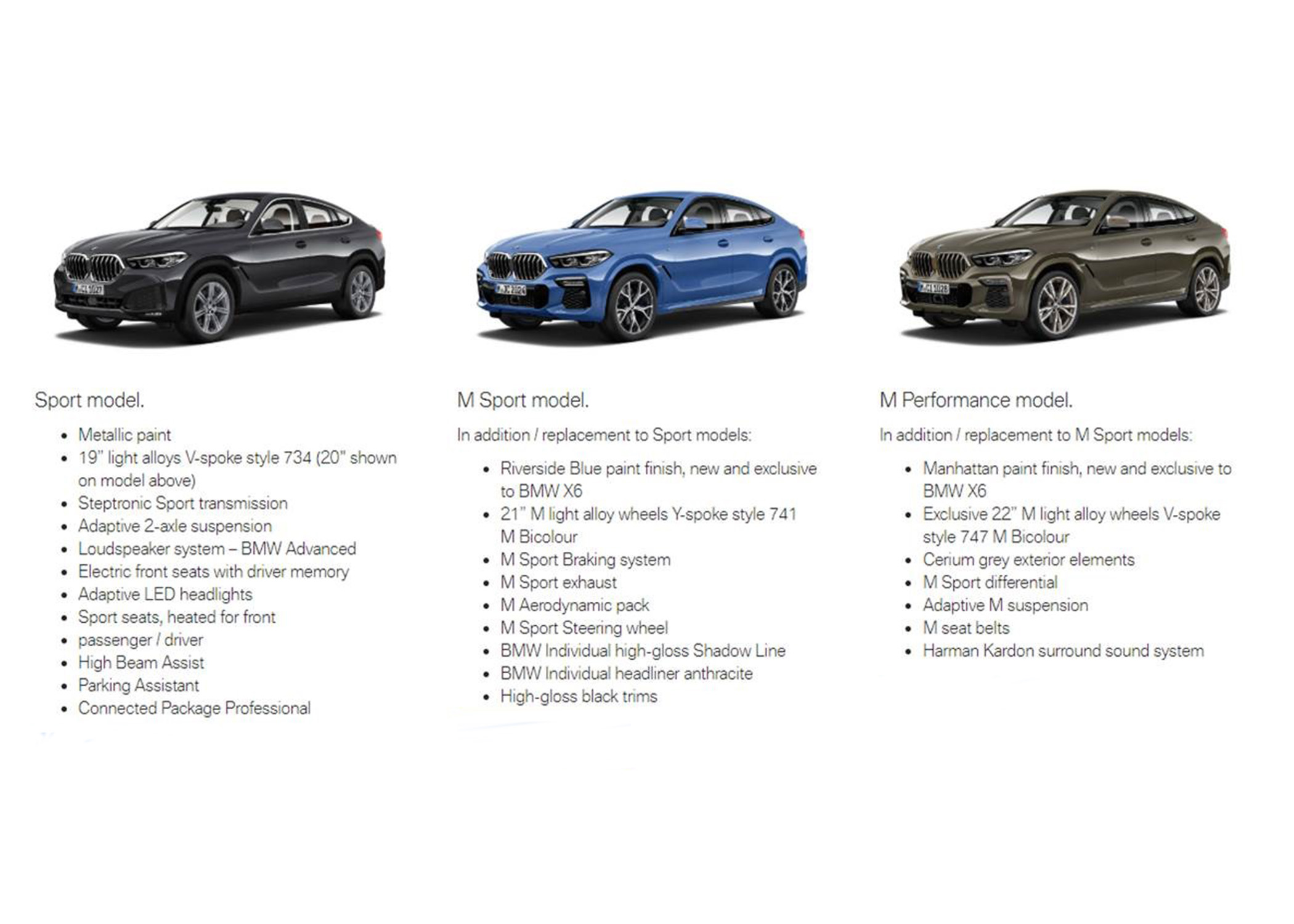 Standard Options for the new BMW X6
